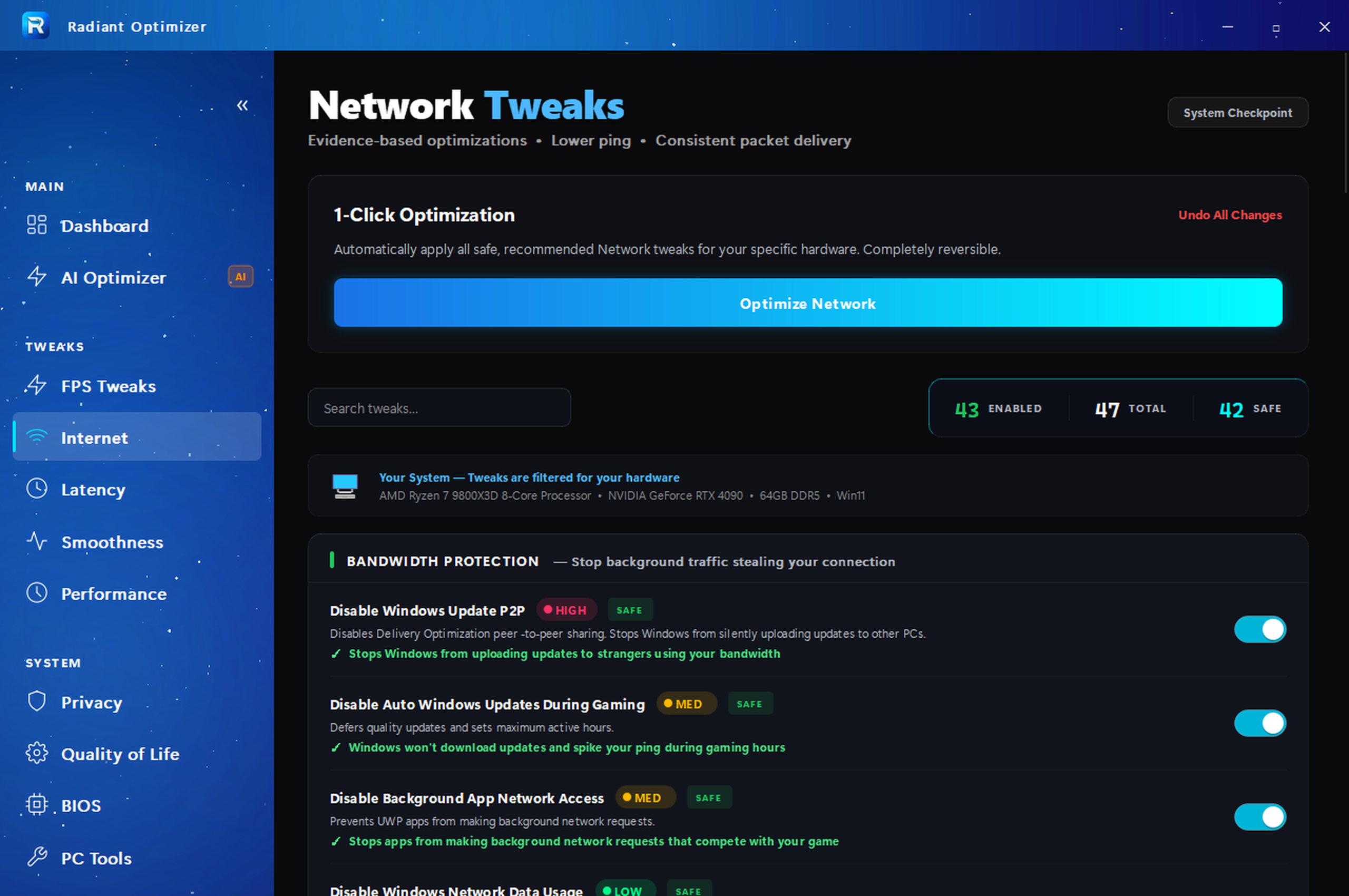 Network Tweaks — 47 optimizations to reduce ping and lower latency in online games